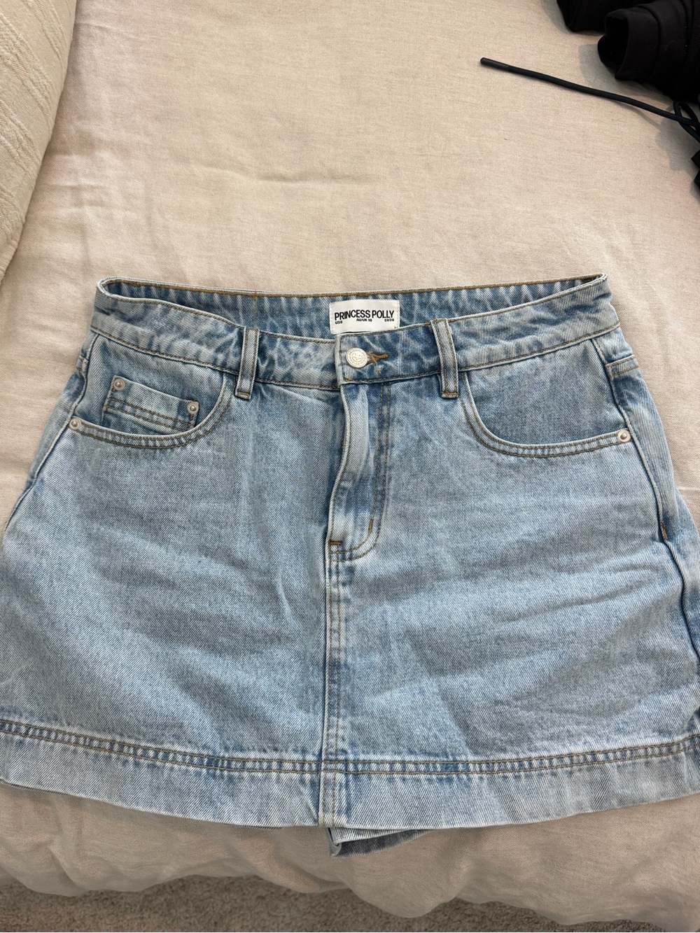 Princess Polly Gazelle Denim Skort Light Wash